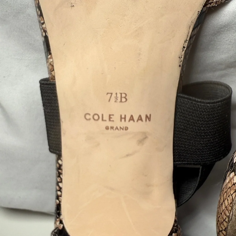 Cole Haan Maikki Snakeskin Pattern Pointed Toe Pumps Women's Size 7.5